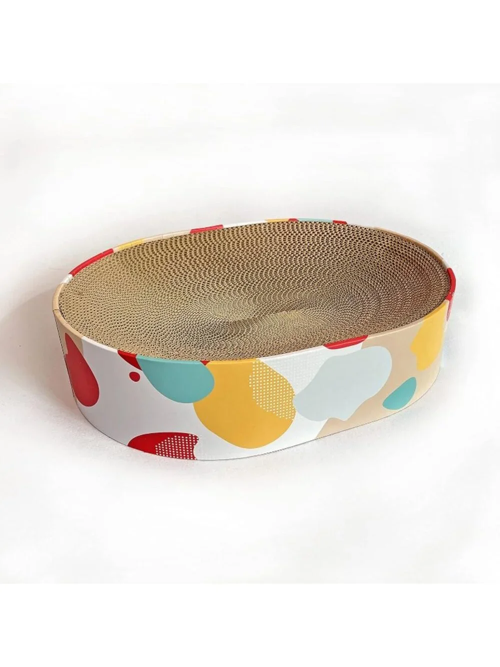 New Oval Cat Scratcher Lounge Bed Durable Scratch Pad for Large Cats